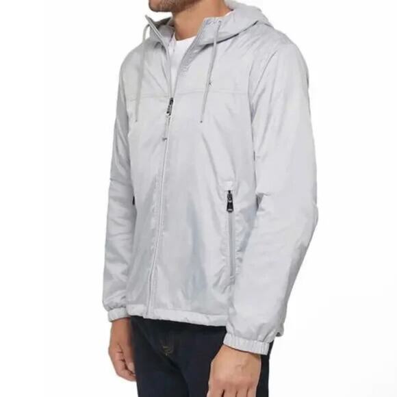 New! Calvin Klein Men's Fleece Lined Lightweight Windbreaker Hooded Jacket - Picture 2 of 9